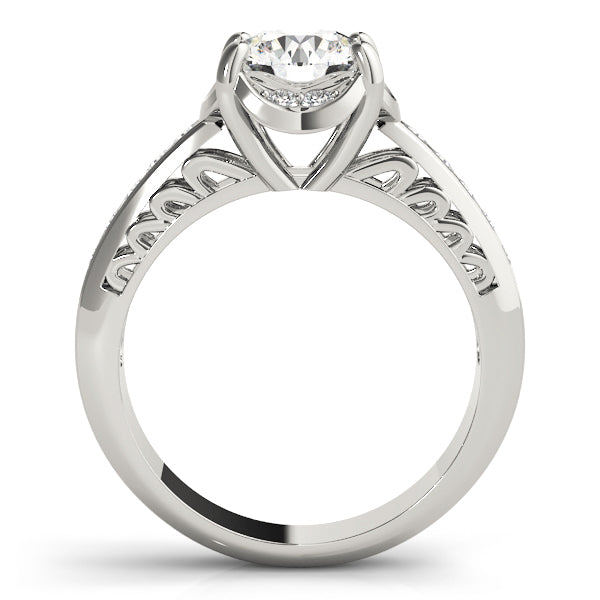 Platinum 1 CT Diamond Single Row Engagement Ring