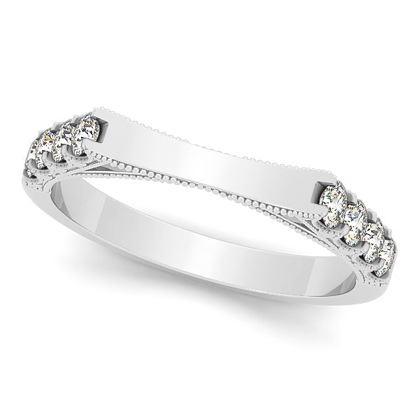 Platinum 1/3 CT Diamond Wedding Ring, 8-Stone Design
