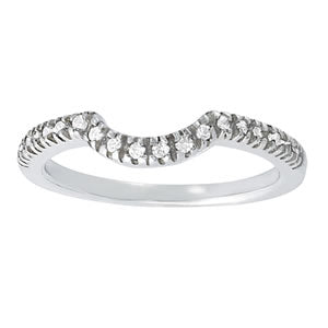 18K White Gold 0.18 CT Diamond Wedding Band
