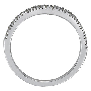 18K White Gold 1/10 ct Diamond Wedding Band