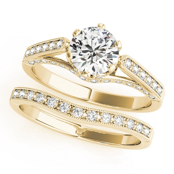 18K Yellow Gold 1 ct tw Single Row Diamond Engagement Ring