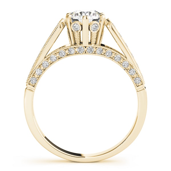 14K Yellow Gold 1 ct tw Single Row Diamond Engagement Ring