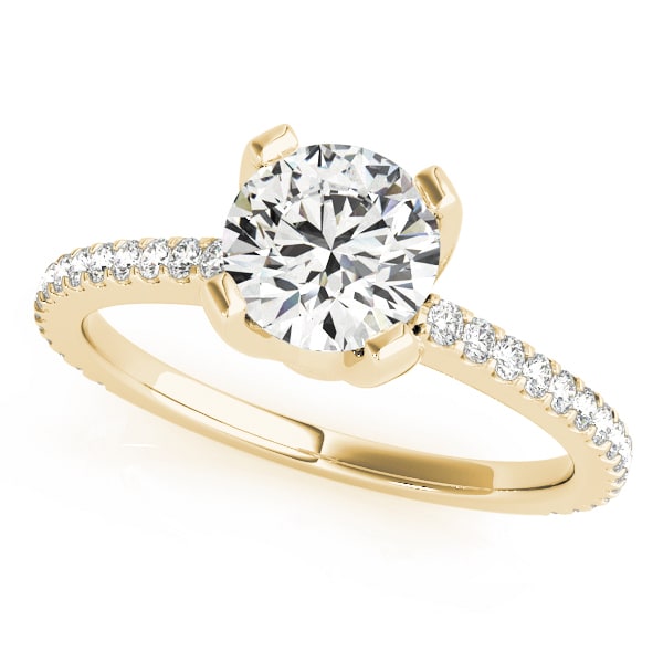 14K Yellow Gold 2 1/4 ct tw Single Row Diamond Engagement Ring