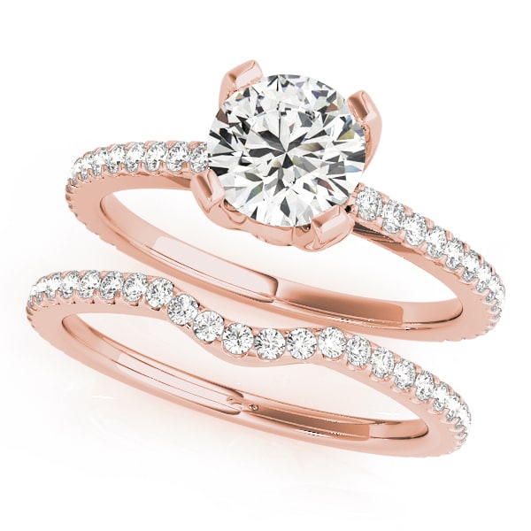 18K Rose Gold 2 1/4 ct tw Single Row Diamond Engagement Ring