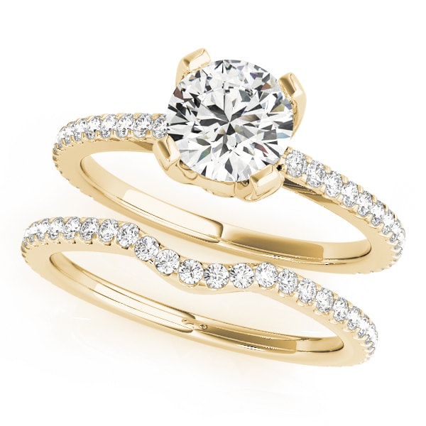14K Yellow Gold 2 1/4 ct tw Single Row Diamond Engagement Ring