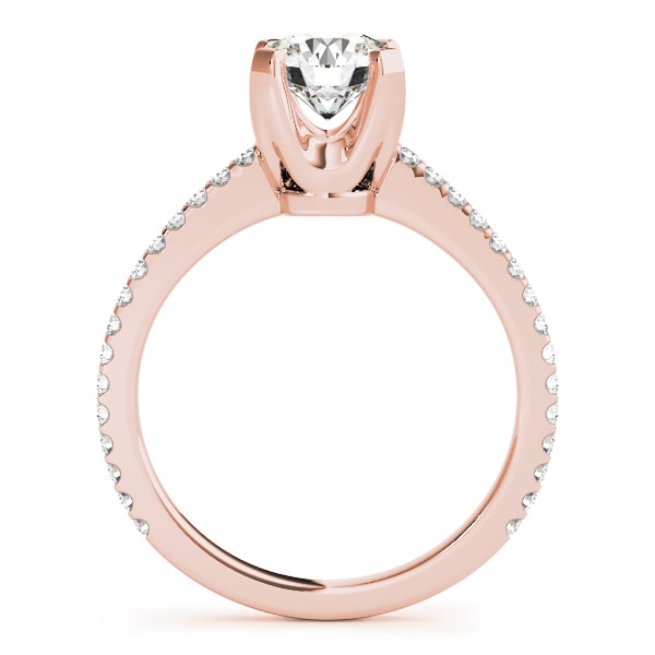 14K Rose Gold 2 1/4 ct tw Single Row Diamond Engagement Ring