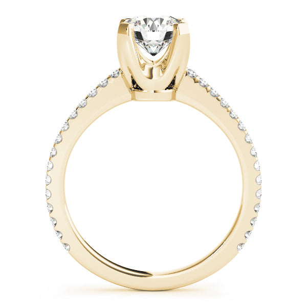 14K Yellow Gold Round Diamond Engagement Ring