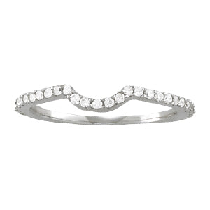 18K White Gold 1/4 ct Diamond Wedding Band