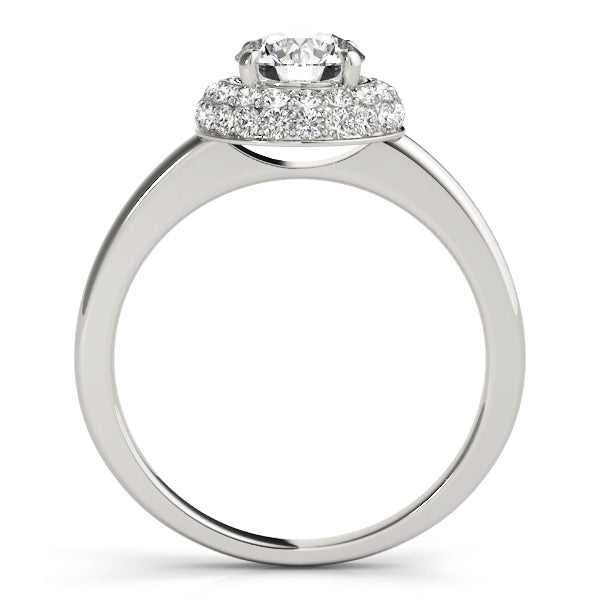 14K White Gold 1 CT Diamond Halo Engagement Ring