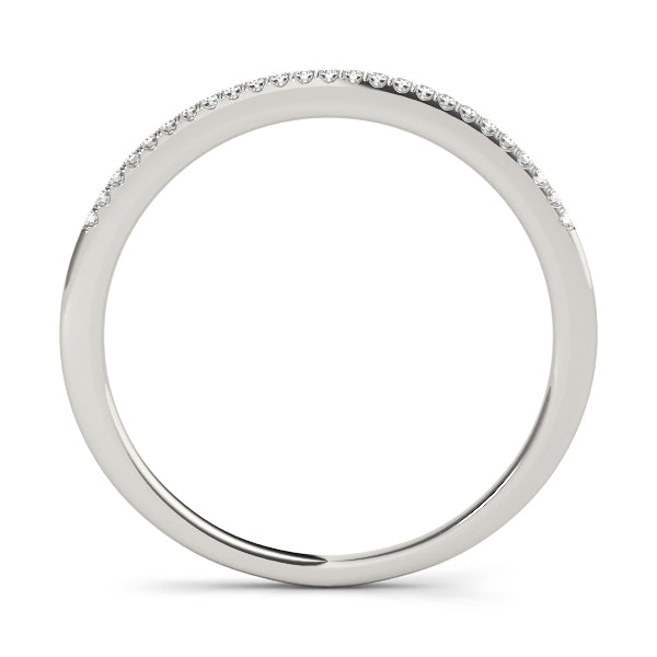 14K White Gold 0.10ctw Diamond Wedding Band