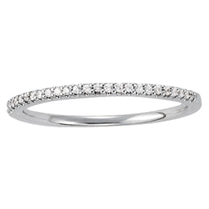 Platinum 0.10 CT Diamond Wedding Ring Band