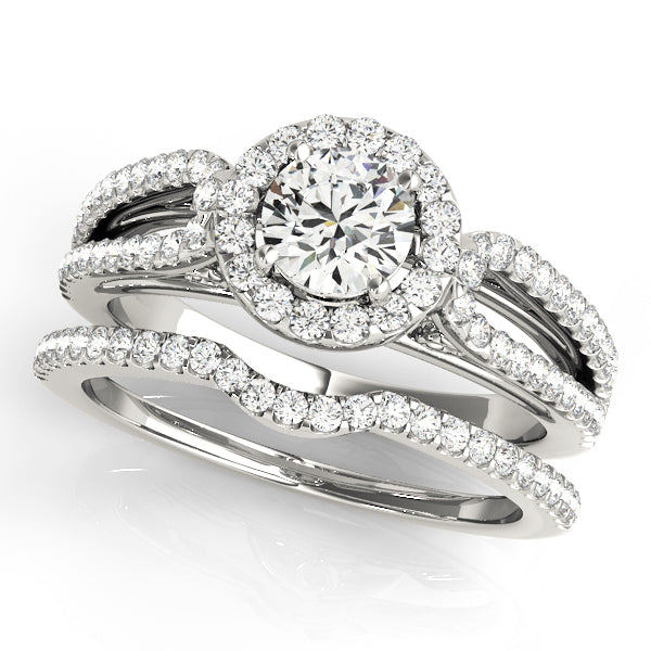 14K White Gold Round Diamond Engagement Ring