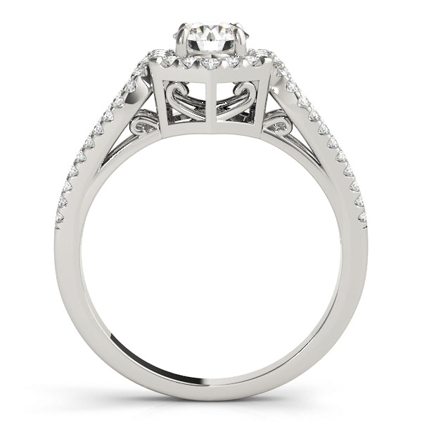18K White Gold 1 CT Diamond Halo Engagement Ring