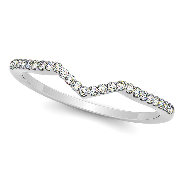 Platinum 1/8 CT Diamond Wedding Ring Band