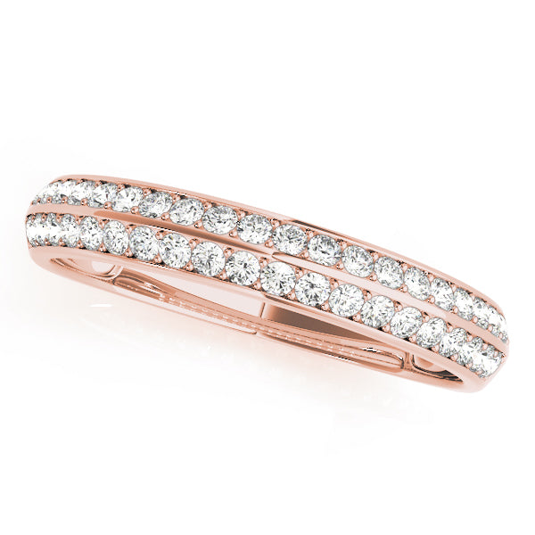 18K Rose Gold Pave Diamond Wedding Ring