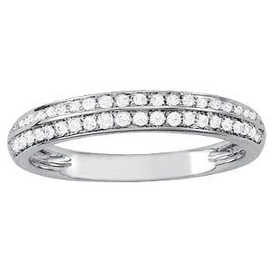 14K White Gold Pave Diamond Wedding Ring