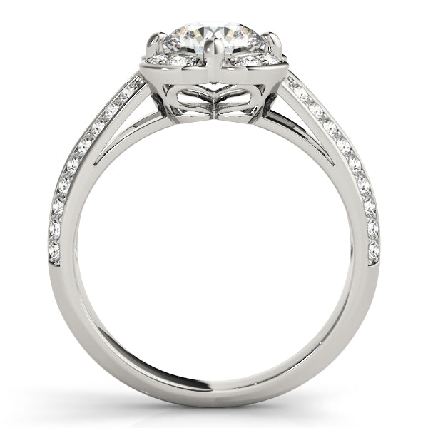 14K White Gold 1 CT Diamond Halo Engagement Ring