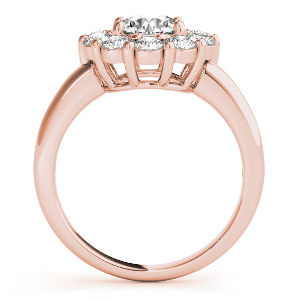 18K Rose Gold 2 CT Diamond Halo Engagement Ring