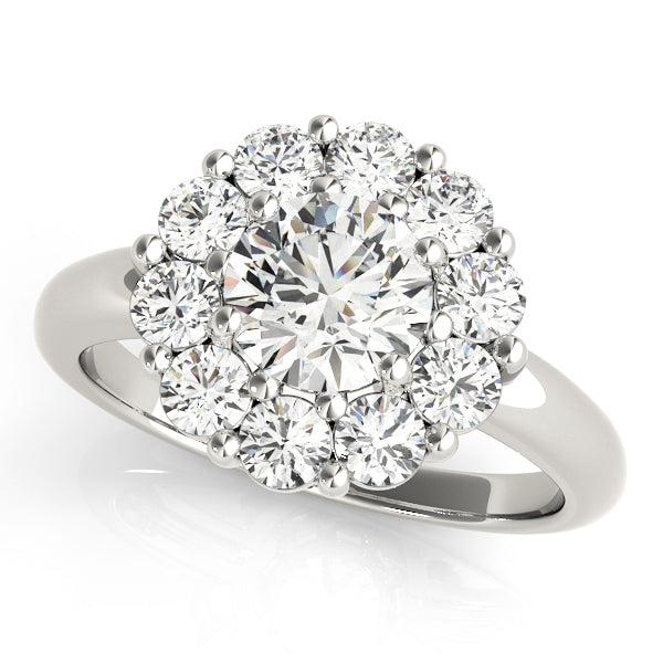 Round Diamond Halo Engagement Ring
