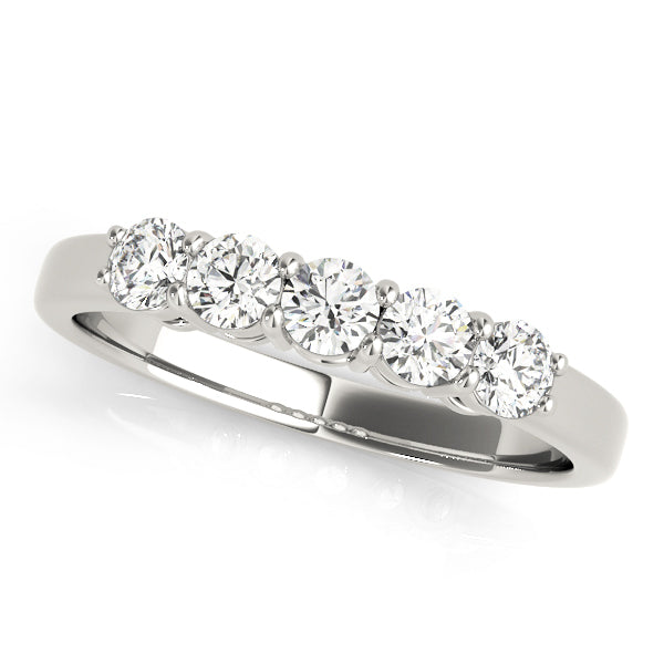 18K White Gold 5-Stone Diamond Wedding Ring