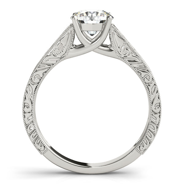 Platinum 1 CT Round Diamond Solitaire Engagement Ring