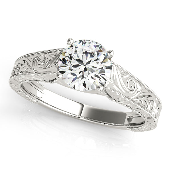 Platinum 1 CT Round Diamond Solitaire Engagement Ring