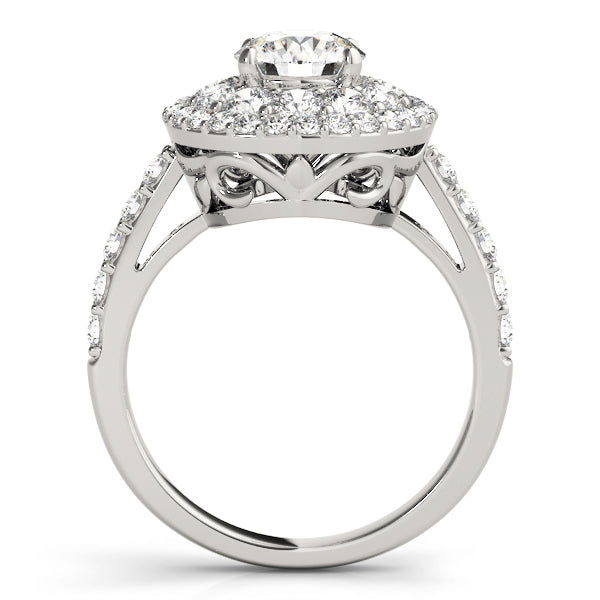 18K White Gold 2 CT Diamond Halo Engagement Ring
