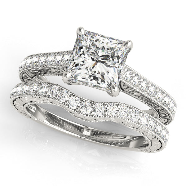 Platinum Diamond Single Row Engagement Ring 1/2 ctw