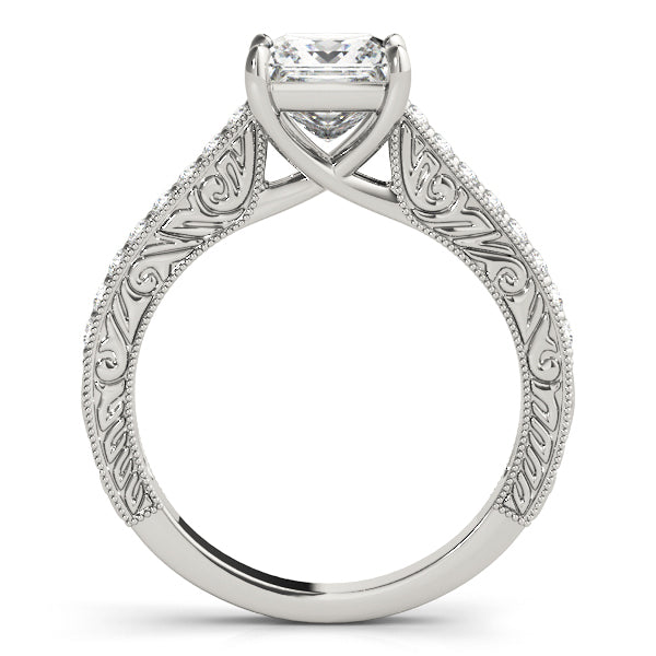 Platinum Diamond Single Row Engagement Ring 1/2 ctw