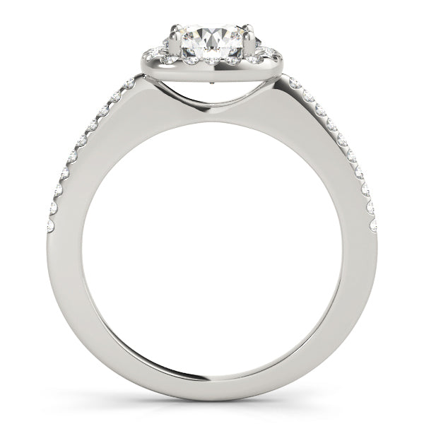 18K White Gold 1 ct Diamond Halo Engagement Ring