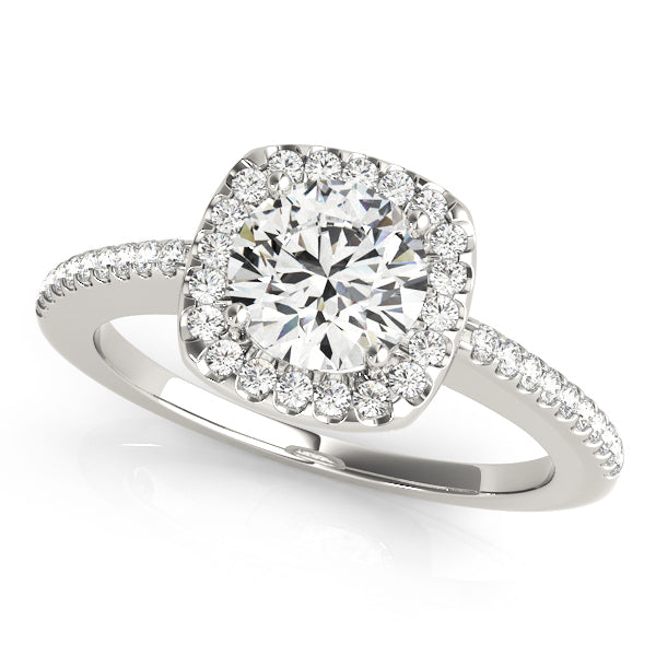 18K White Gold 1 ct Diamond Halo Engagement Ring