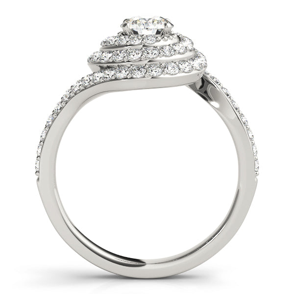 14K White Gold 1.75 ctw Round Diamond Halo Ring