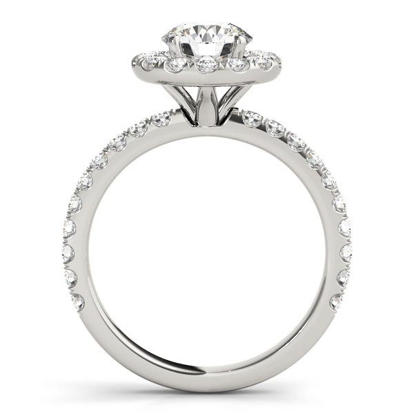 14K White Gold 1.5ctw Round Diamond Halo Ring
