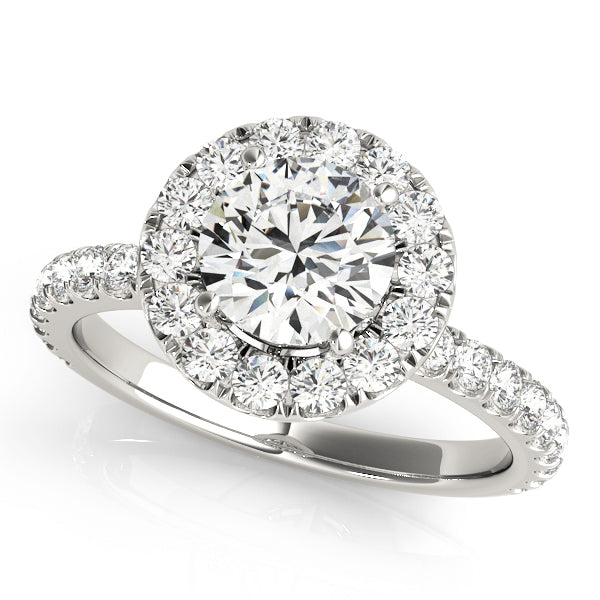 18K White Gold 1.5 ctw Round Diamond Halo Ring