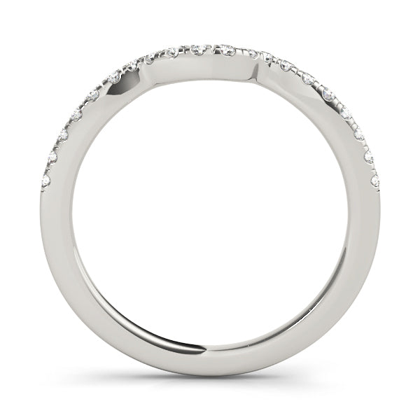 18K White Gold 1/8 ct Diamond Wedding Band