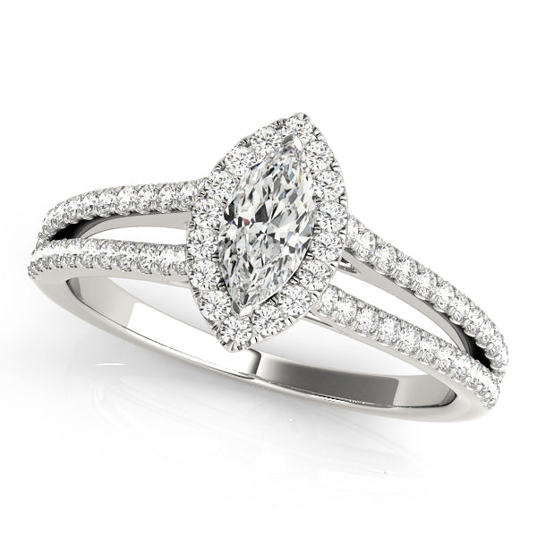 14K White Gold Marquise Diamond Engagement Ring
