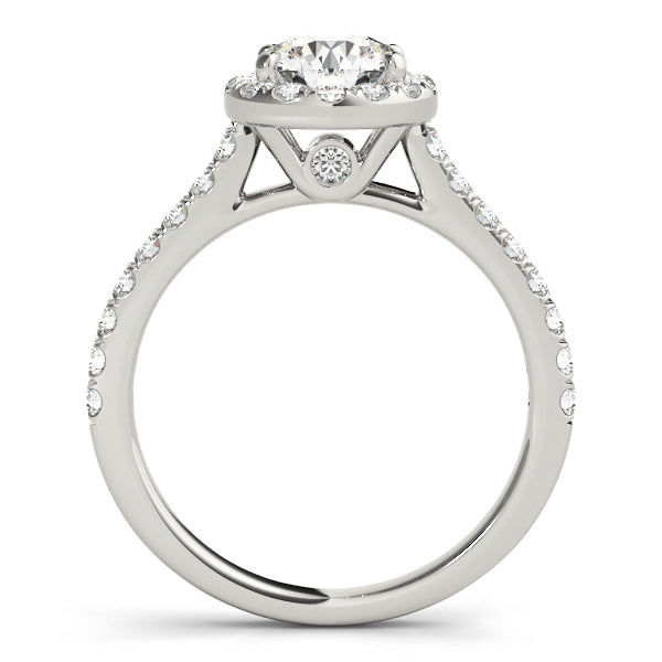 14K White Gold 1.33ctw Diamond Halo Engagement Ring