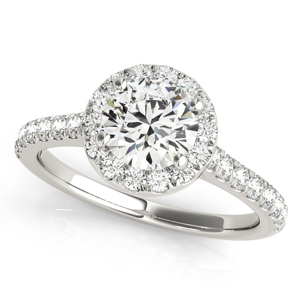 14K White Gold 1.33ctw Diamond Halo Engagement Ring