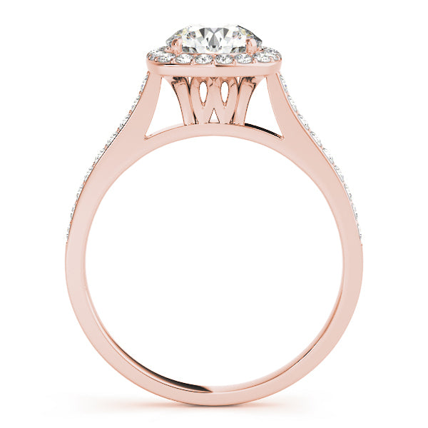 18K Rose Gold 1.33ctw Round Diamond Halo Ring