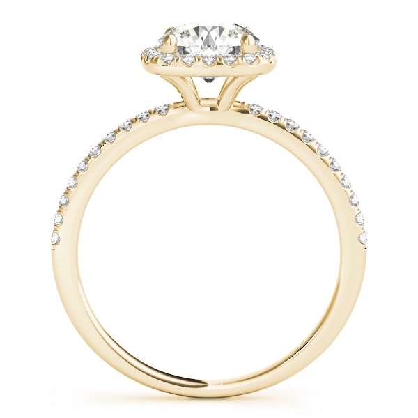 14K Yellow Gold 1 1/5 ct tw Halo Diamond Engagement Ring