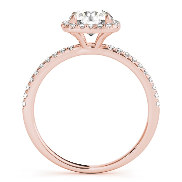 18K Rose Gold 1 1/5 ct tw Halo Diamond Engagement Ring