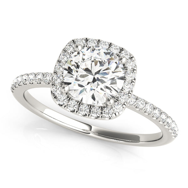 14K White Gold 1 CT Diamond Halo Engagement Ring