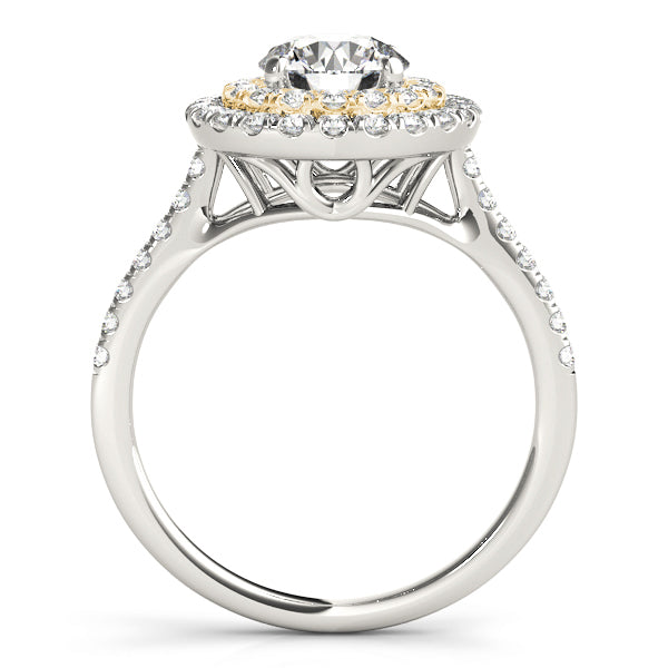 18K Yellow Gold 1 CT Diamond Halo Engagement Ring