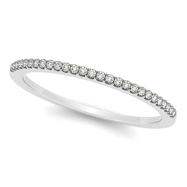 14K White Gold 0.108ctw Diamond Wedding Band