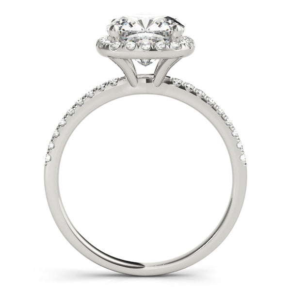 18K White Gold Cushion Diamond Halo Ring