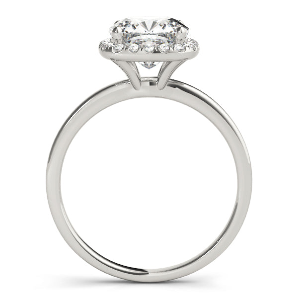 Platinum Cushion Diamond Halo Engagement Ring 5/8 ctw