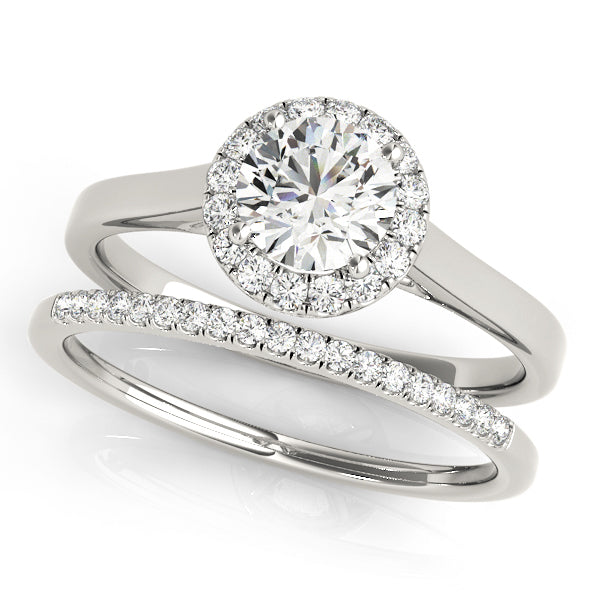 14K White Gold 1 CT Diamond Halo Engagement Ring