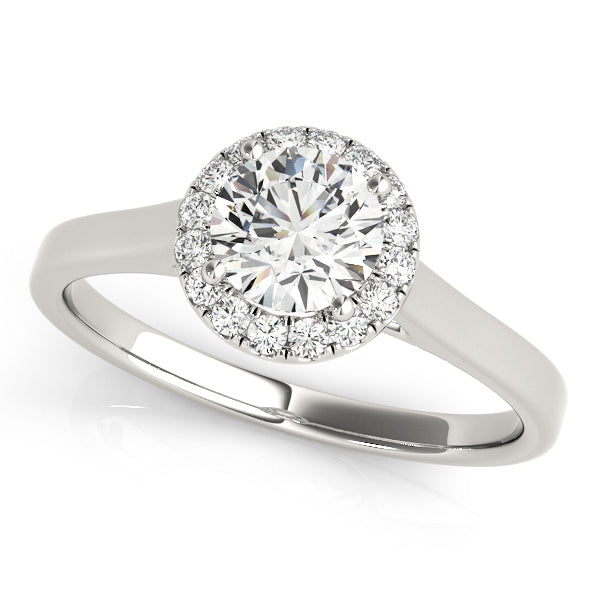 14K White Gold 1 CT Diamond Halo Engagement Ring