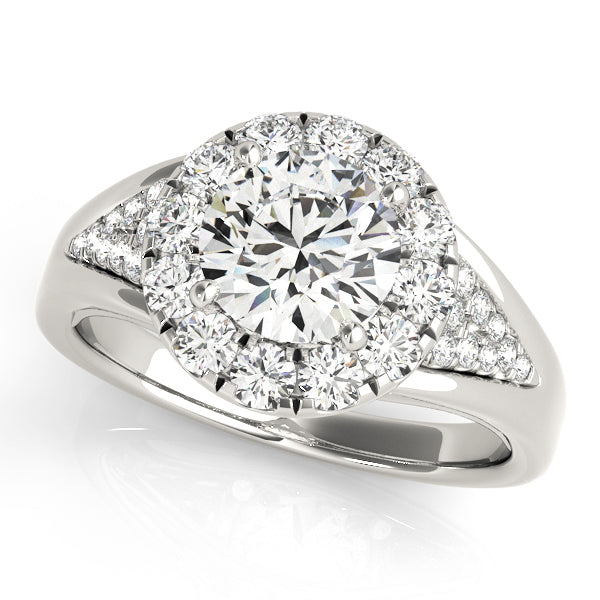 14K White Gold 1 CT Diamond Halo Engagement Ring