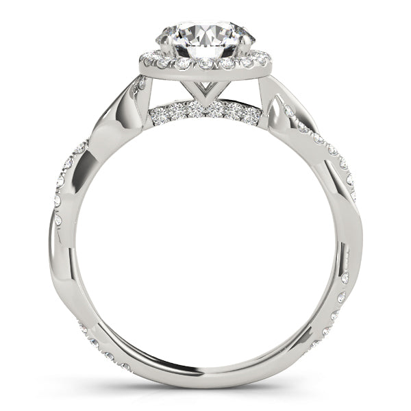 18K White Gold 1.33ctw Round Diamond Halo Ring